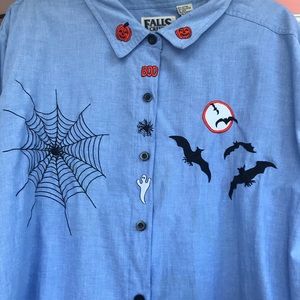 plus size halloween chambray shirt